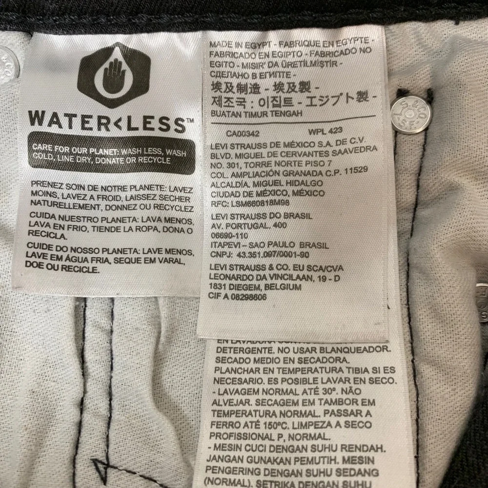 Levi's 531 Athletic Slim Jeans Mens 33x32 Black Excellent Tapered WaterLess